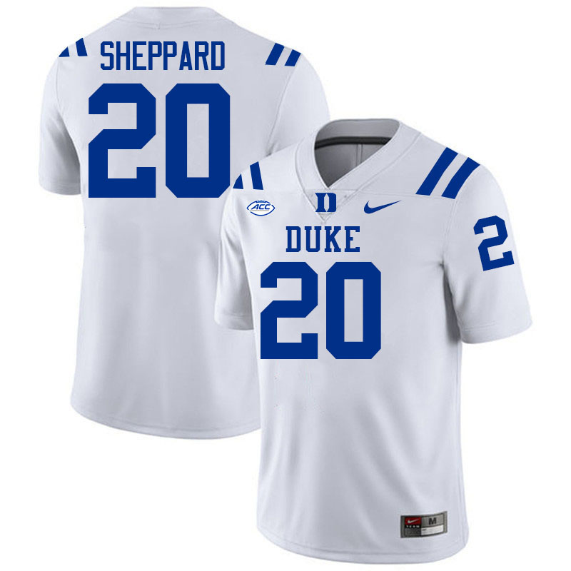 Duke Blue Devils #20 Nate Sheppard College Football Jersey Stitched-White
